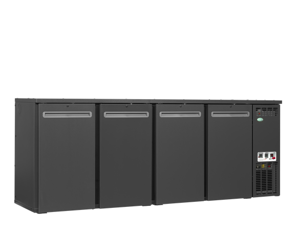 Back bar modular refrigerat antracit SCL-2222MU+, 574 l, 4 usi solide Tefcold – sistem back bar modular refrigerat Serrco Combi-Line pentru bar profesional