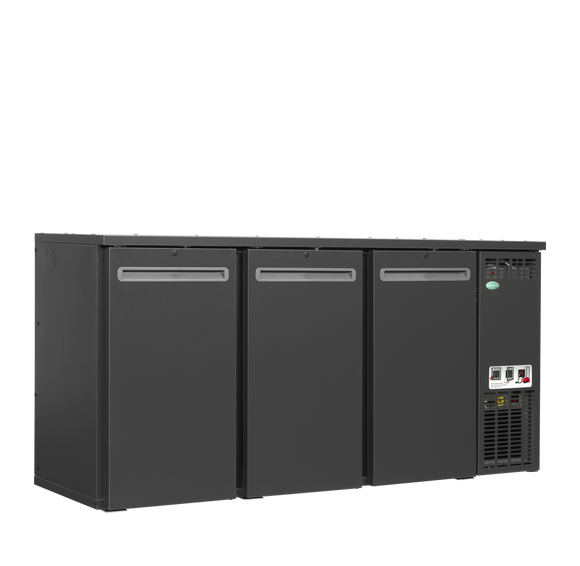 Back bar modular refrigerat antracit SCL-222MU+, 422 l, 3 usi solide Tefcold – sistem back bar modular refrigerat Serrco Combi-Line pentru bar profesional
