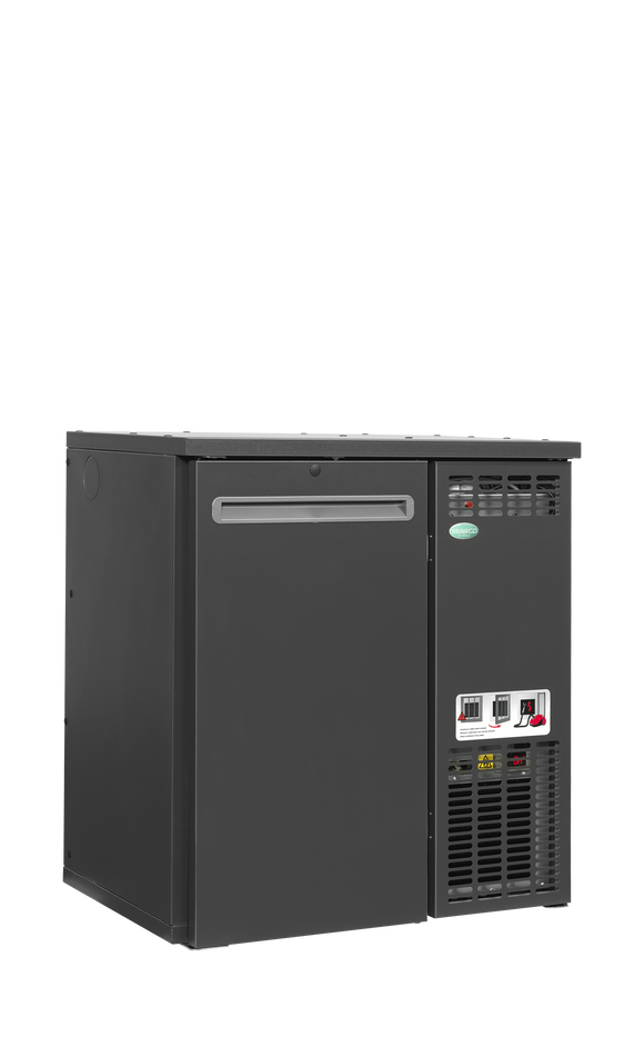 Back bar modular refrigerat antracit SCL-2MU+, 124 l, 1 usa solida Tefcold – sistem back bar modular refrigerat Serrco Combi-Line pentru bar profesional