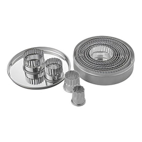 Set 12 decupatoare rotunde striate inox, 2,5 - 10,5 cm