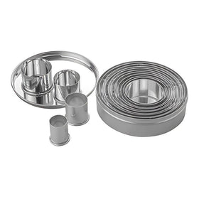 Set 12 decupatoare rotunde inox, 2,7 - 10,4 cm html Set de 12 decupatoare
