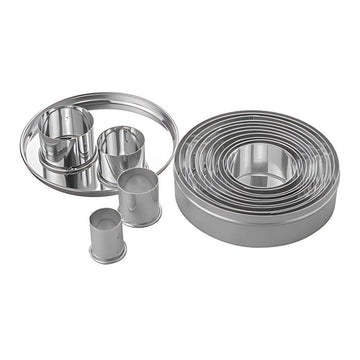 Set 12 decupatoare rotunde inox, 2,7 - 10,4 cm html Set de 12 decupatoare