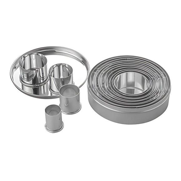 Set 12 decupatoare rotunde inox, 2,7 - 10,4 cm html Set de 12 decupatoare