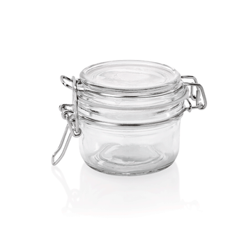 Set de 3 borcanase cu capac rabatabil, 0,15 litri, Ø 8 cm, inaltime 7 cm, sticla, otel inoxidabil, silicon