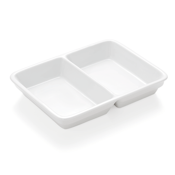 Set 3 farfurii compartimentate HAMBURG SYSTEM, 23,5 x 17,5 x 3,7 cm, 2 compartimente, portelan