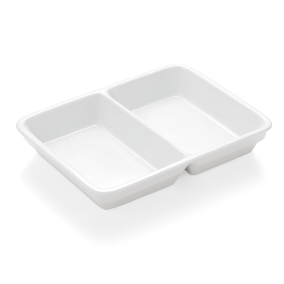 Set 3 farfurii compartimentate HAMBURG SYSTEM, 23,5 x 17,5 x 3,7 cm, 2 compartimente, portelan