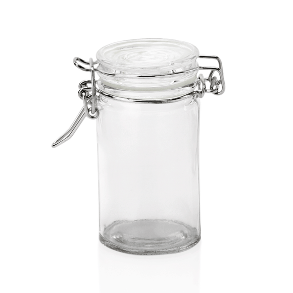 Set 6 borcanase cu capac rabatabil, 0,1 litri, Ø 4,5 cm, sticla, otel inoxidabil, silicon html Set practic de 6