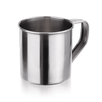 Set 6 cani inox 350 ml. cu maner, Ø8xH8 cm Cana din inox alimentar 1810