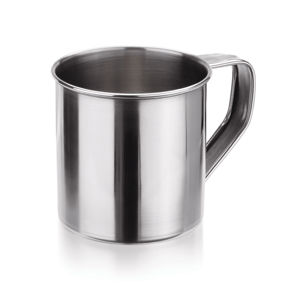 Set 6 cani inox 350 ml. cu maner, Ø8xH8 cm Cana din inox alimentar 1810