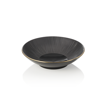 Set de boluri MAYA KURO, adanci, Ø 19 cm, 0,5 litri, negru, set de 4 bucati, portelan