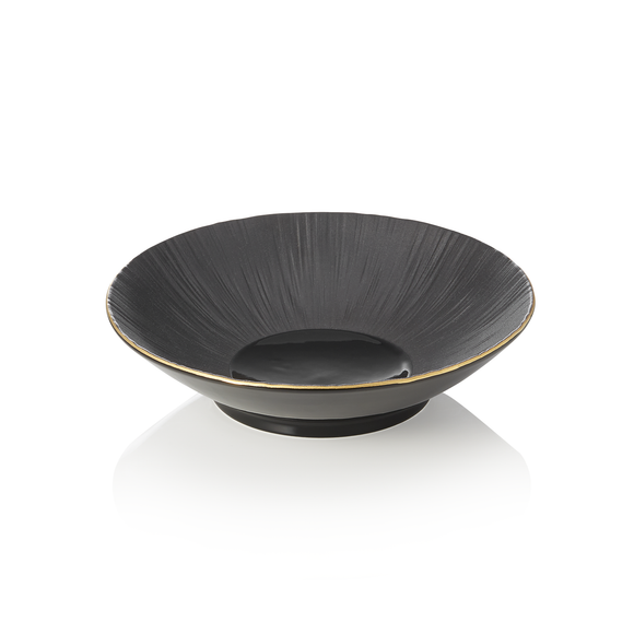 Set de boluri MAYA KURO, adanci, Ø 22,5 cm, 0,75 litri, negru, set de 3 bucati, portelan
