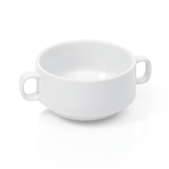 Set cesti pentru supa cu toarte, 260 ml, set 6 bucati, portelan
