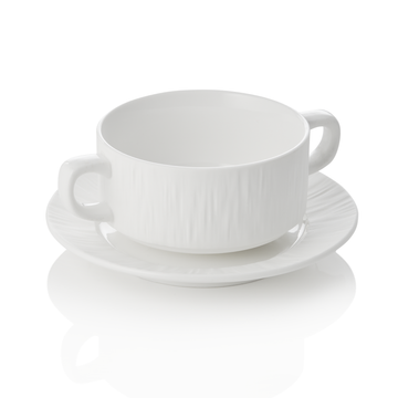 Set farfurie si bol pentru supa MAYA SHIRO, Ø 10,5 cm, 250 ml, alb, set 4 piese, portelan