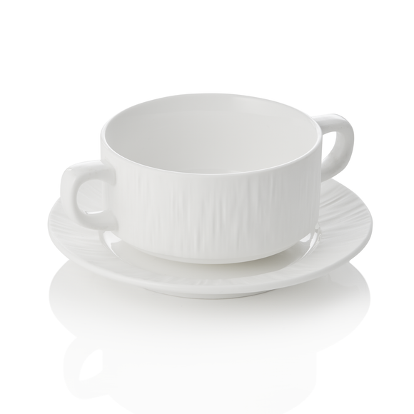 Set farfurie si bol pentru supa MAYA SHIRO, Ø 10,5 cm, 250 ml, alb, set 4 piese, portelan
