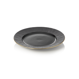 Set farfurii MAYA KURO, intinse, Ø 22 cm, negru, set 4 bucati, portelan
