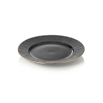 Set farfurii MAYA KURO, intinse, Ø 22 cm, negru, set 4 bucati, portelan