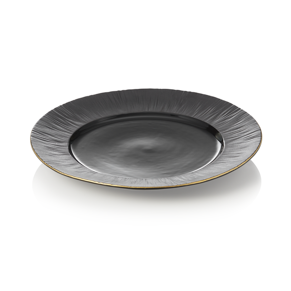 Set farfurii MAYA KURO, intinse, Ø 27 cm, negru, set 2 bucati, portelan