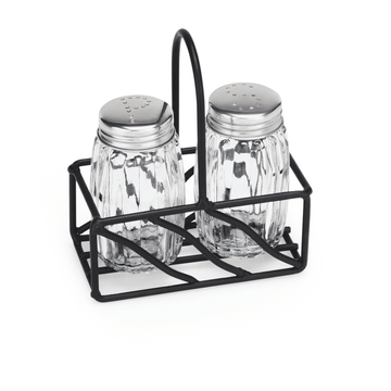 Set solnita si pipernita 2 piese, 9,5 x 5 cm, otel inoxidabil, otel, sticla Solnita pentru sare si piper