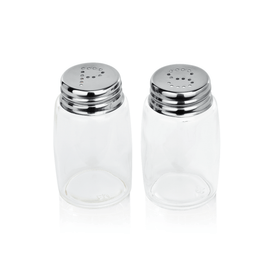 Set solnita si pipernita, Ø 4 cm, inaltime 7 cm, otel inoxidabil, sticla