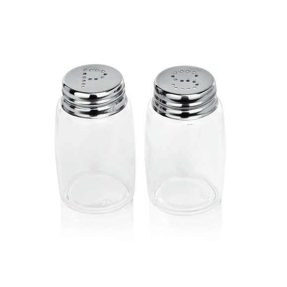 Set solnita si pipernita, Ø 4 cm, inaltime 7 cm, otel inoxidabil, sticla