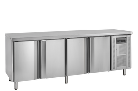 SK6410-SS304, 460 l, -2 la 10 C, 4 uși cu balamale autoînchizătoare, Ventilat, 300 W, C Gama de vitrine de snacks
