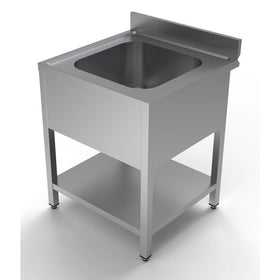 Spalator inox 700 x 700 x H850mm. cu o cuva 500 x 500 x 300