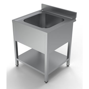 Spalator inox 700 x 700 x H850mm. cu o cuva 500 x 500 x 300