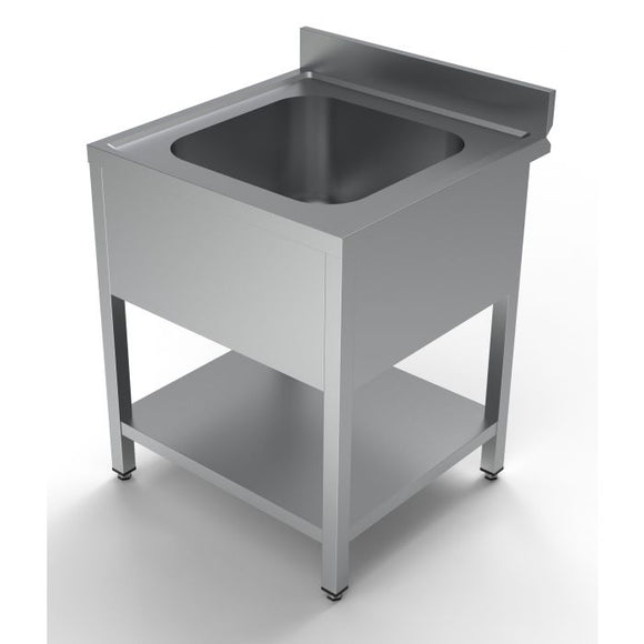 Spalator inox 700 x 700 x H850mm. cu o cuva 500 x 500 x 300