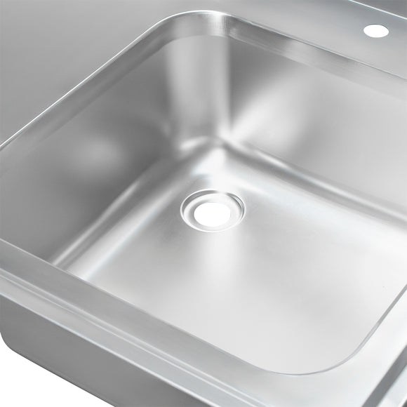 Spalator inox cu cuva de 40x40xH25 pe partea dreapta, polita 100x60xH85 cm Spalator inox sudat cu cuva