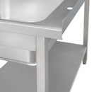 Spalator inox cu cuva de 40x40xH25 pe partea dreapta, polita 100x60xH85 cm Spalator inox sudat cu cuva