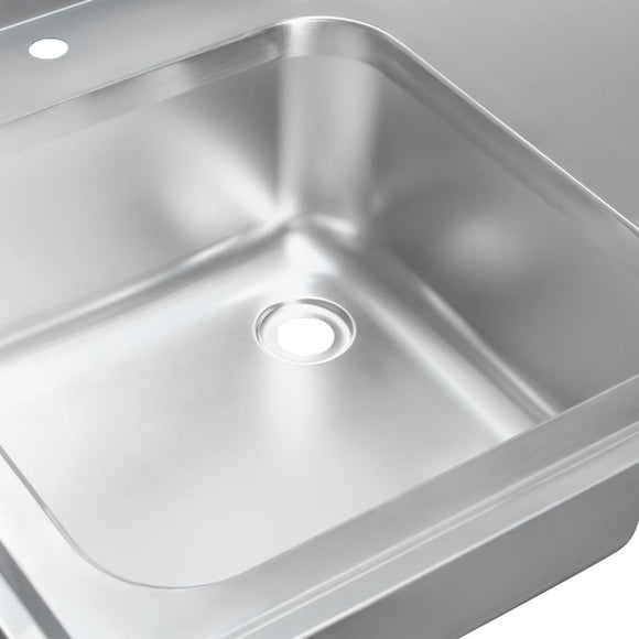 Spalator inox cu cuva de 40x40xH25 pe stanga, polita 120x60xH85 cm
