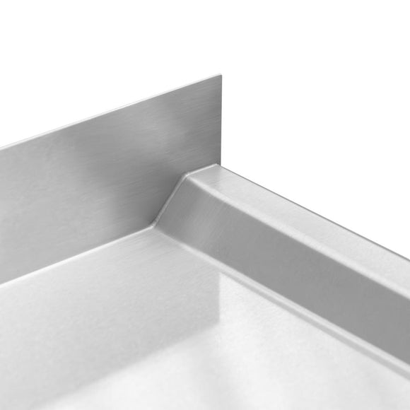 Spalator inox cu cuva de 40x40xH25 pe stanga, polita 120x60xH85 cm
