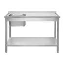 Spalator inox cu cuva de 40x40xH25 pe stanga, polita 180x60xH85 cm