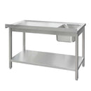 Spalator inox cu cuva de 40x40xH25 pe stanga, polita 180x60xH85 cm