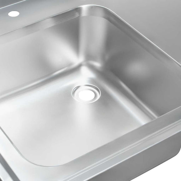 Spalator inox cu cuva de 40x40xH25 pe stanga, polita 180x60xH85 cm