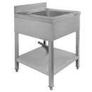 Spalator inox cu o cuva de 40x50xH25, polita, 60x70xH85 cm