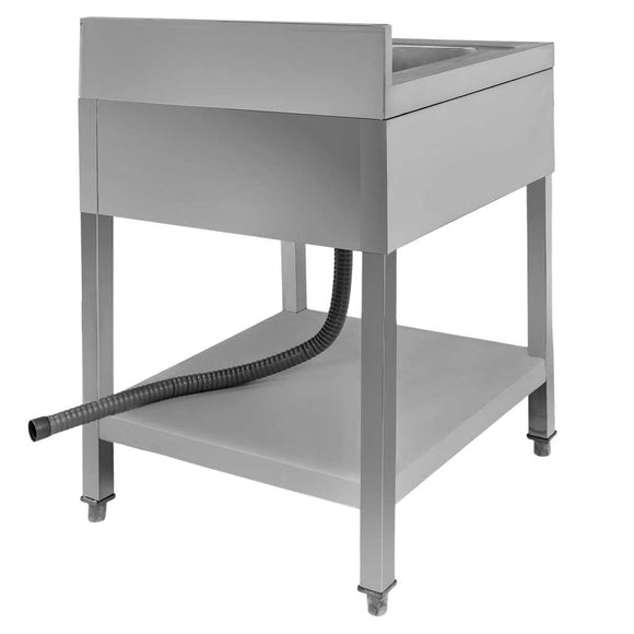 Spalator inox cu o cuva de 40x50xH25, polita, 60x70xH85 cm