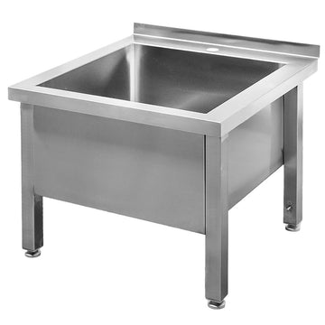Spalator inox de podea pentru vase mari, 60x60xH50 cm, 1 cuva 49x47xH30 cm