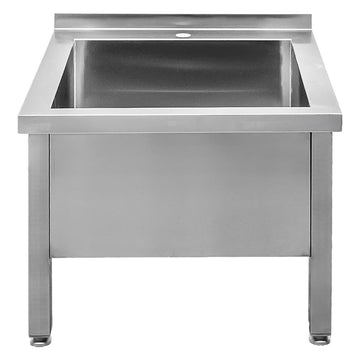 Spalator inox de podea pentru vase mari, 60x60xH50 cm, 1 cuva 49x47xH30 cm