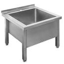 Spalator inox de podea pentru vase mari, 60x60xH50 cm, 1 cuva 49x47xH30 cm