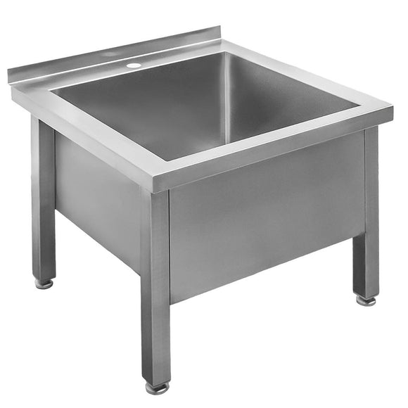 Spalator inox de podea pentru vase mari, 60x60xH50 cm, 1 cuva 49x47xH30 cm