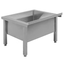 Spalator inox de podea pentru vase mari, 60x60xH50 cm, 1 cuva 49x47xH30 cm