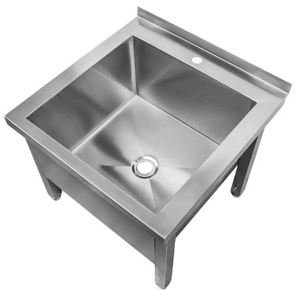 Spalator inox de podea pentru vase mari, 60x60xH50 cm, 1 cuva 49x47xH30 cm