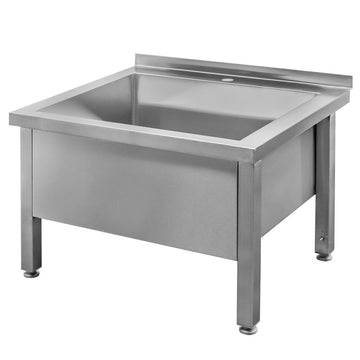 Spalator inox de podea pentru vase mari, 70x60x50 cm, 1 cuva 59x59xH30 Bazin gastronomic sudat cu o