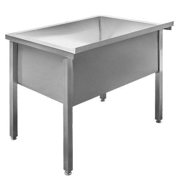 Spalator inox pentru vase mari, 100x60xH85 cm, 1 cuva 89x47xH40 cm