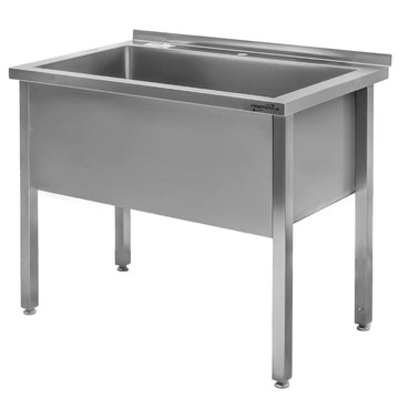 Spalator inox pentru vase mari, 120x60xH85 cm, 1 cuva 109x47xH40 cm