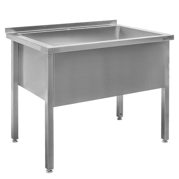 Spalator inox pentru vase mari, 120x70xH85 cm, 1 cuva 109x57xH40 cm