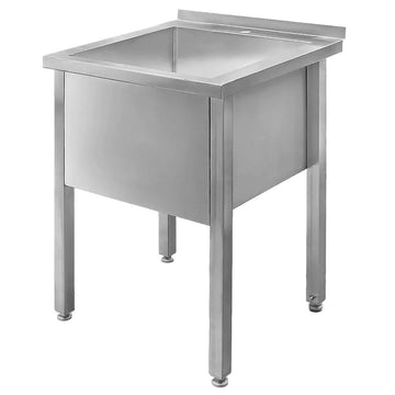 Spalator inox pentru vase mari, 60x60xH80 cm, 1 cuva 49x47xH40 cm