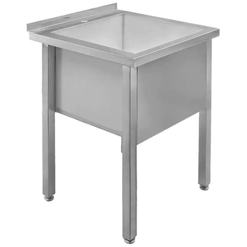 Spalator inox pentru vase mari, 60x60xH80 cm, 1 cuva 49x47xH40 cm