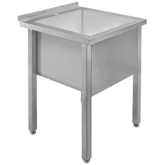 Spalator inox pentru vase mari, 60x60xH80 cm, 1 cuva 49x47xH40 cm